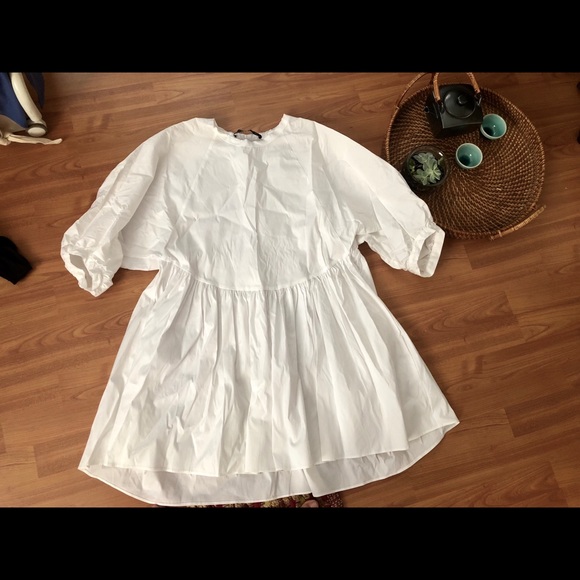 white babydoll dress zara